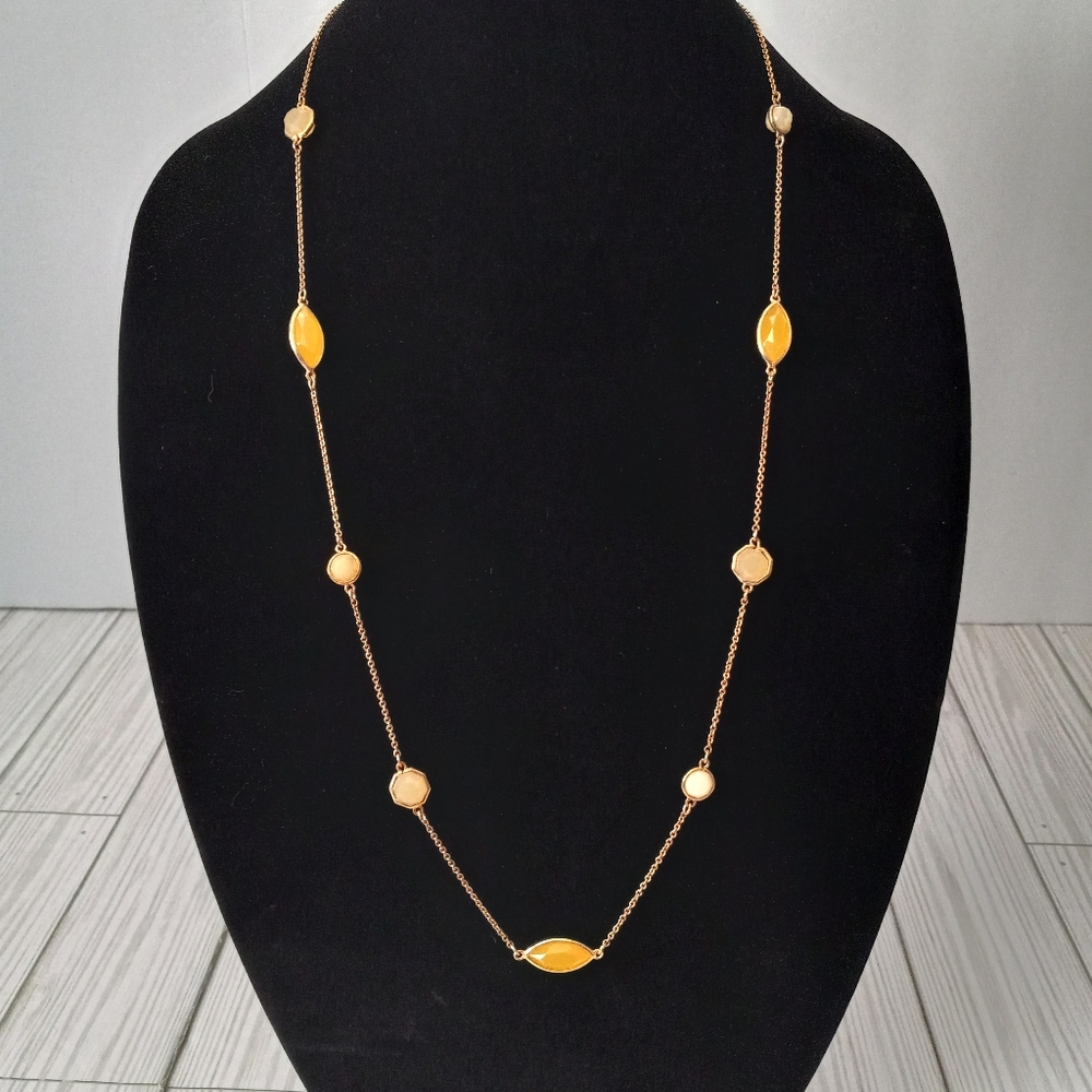 Kate Spade Station Necklace Yellow & Cream